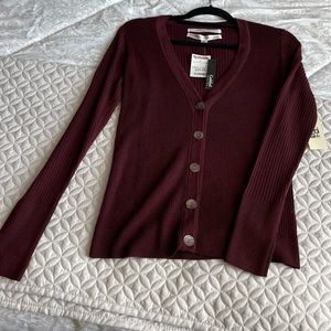 Max Studio Women’s V-Neck Button Down Sweater